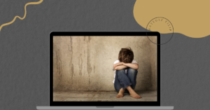 Laptop with an image of a child