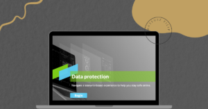 laptop with a screenshot of Data protection training