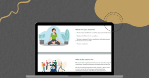 laptop with a screenshot of Mindfulness training